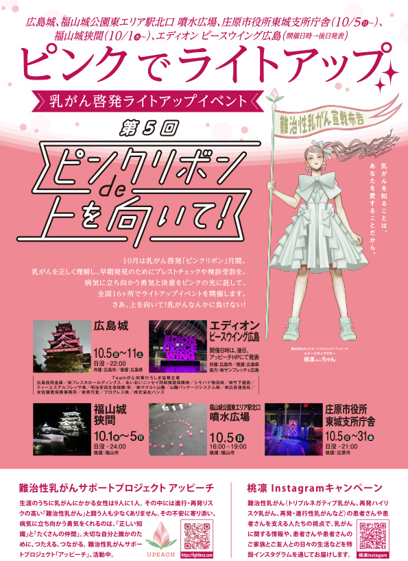 ピンクリボンで上を向いて